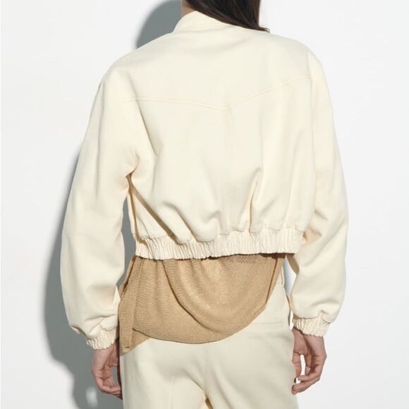 Zara Cropped Bomber Jacket New - Picture 7 of 8